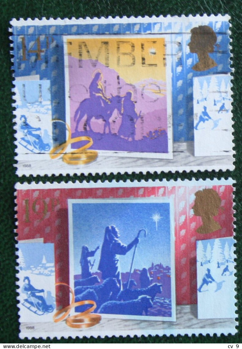 Natale Weihnachten Xmas Noel Kerst (Mi 1180-1181) 1988 Used Gebruikt Oblitere ENGLAND GRANDE-BRETAGNE GB GREAT BRITAIN - Used Stamps