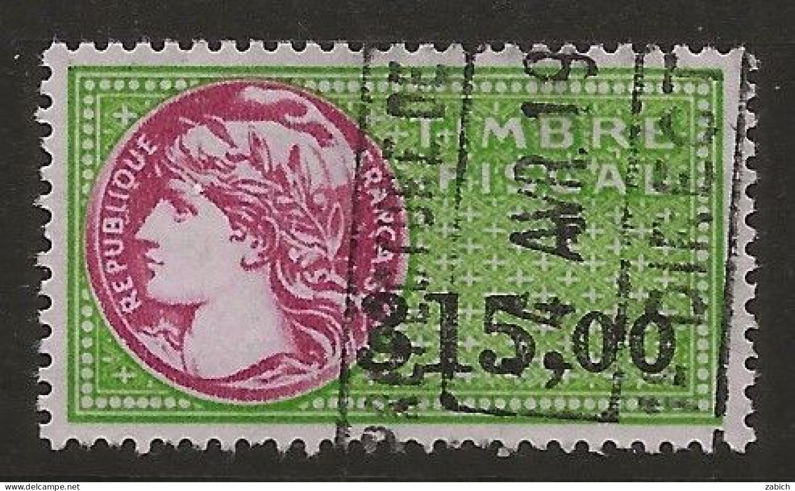 FISCAUX FRANCE  SERIE UNIFIEE N°460 315F00 Vert, Chocolat Clair - Timbres