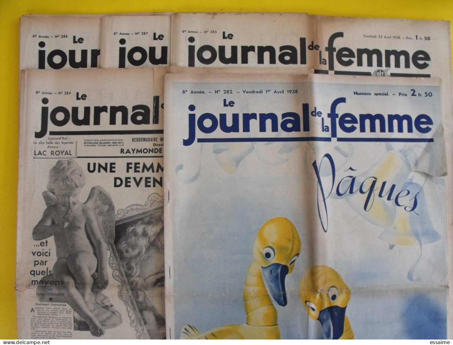 5 N° De Le Journal De La Femme De 1938. Revue Féminine. Raymonde Machard Japon Greta Garbo - 1900 - 1949