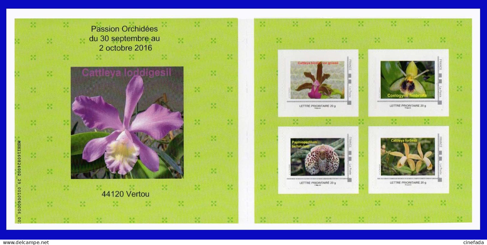 Passion Orchidées COLLECTOR De 4 Timbres Autocollants "Lettre Prioritaire 20g" Neuf** (non Plié). - Collectors