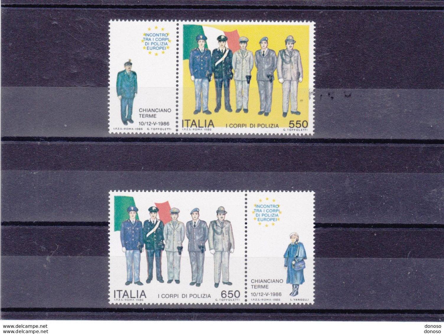 ITALIE 1986 POLICE Yvert 1705-1706, Michel 1973-1974 NEUF** MNH Cote 4,50 Euros - 1981-90: Nieuw/plakker
