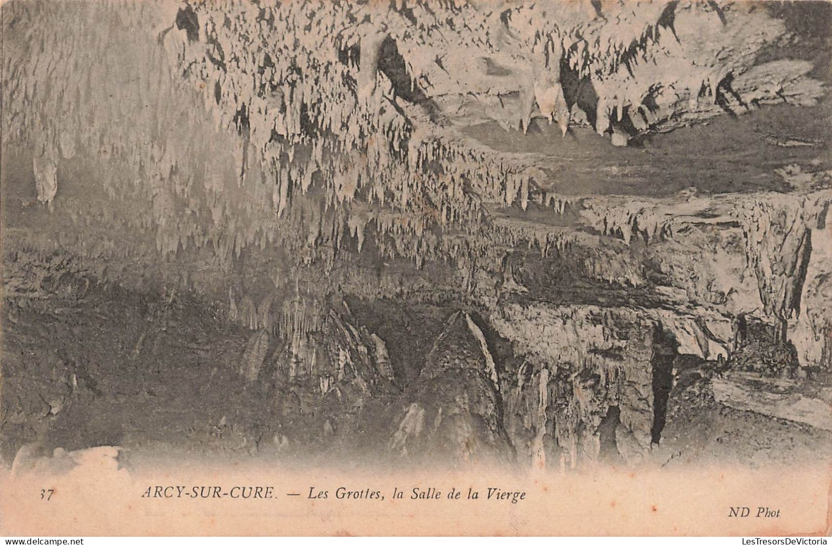 FRANCE - Arcy Sur Cure - Les Grottes - La Salle De La Vierge - Vue à L'intérieur De La Grotte - Carte Postale Ancienne - Avallon