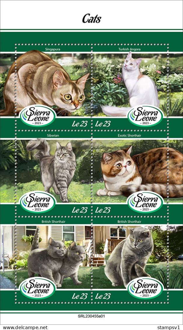 Sierra Leone  2023 Cats. (445a01) OFFICIAL ISSUE - Chats Domestiques