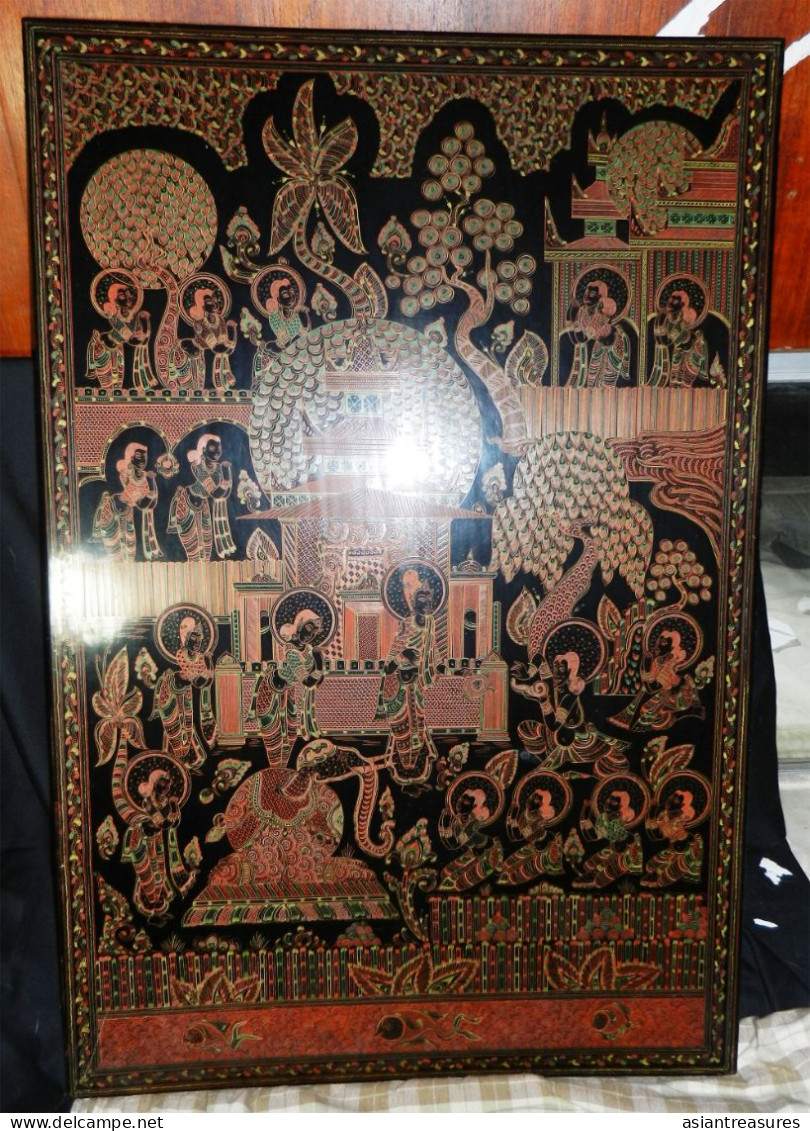 Antique Burma  Royalty Art  Museum Quality Painting Intricate Work - Asian Art