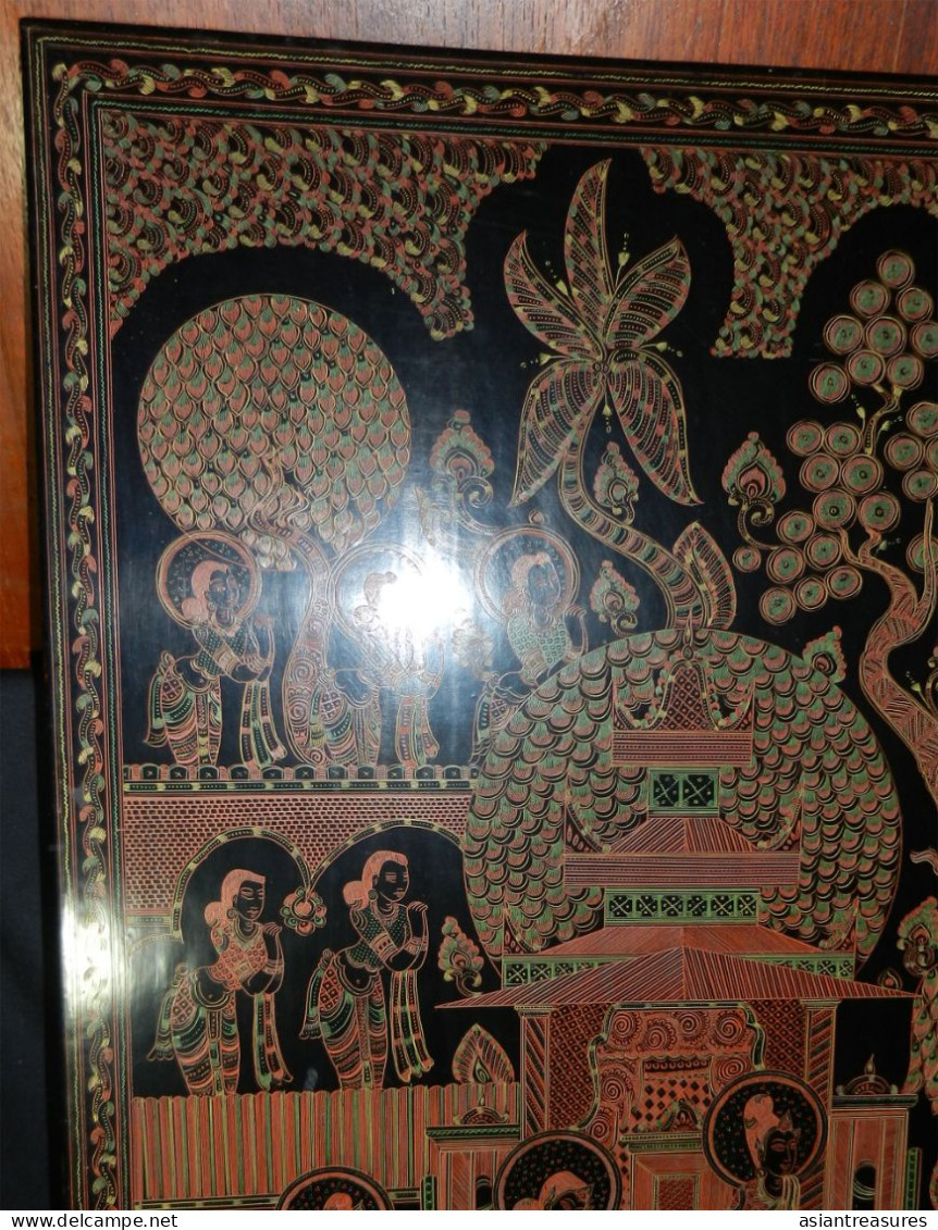 Antique Burma  Royalty Art  Museum Quality Painting Intricate Work - Arte Asiatica