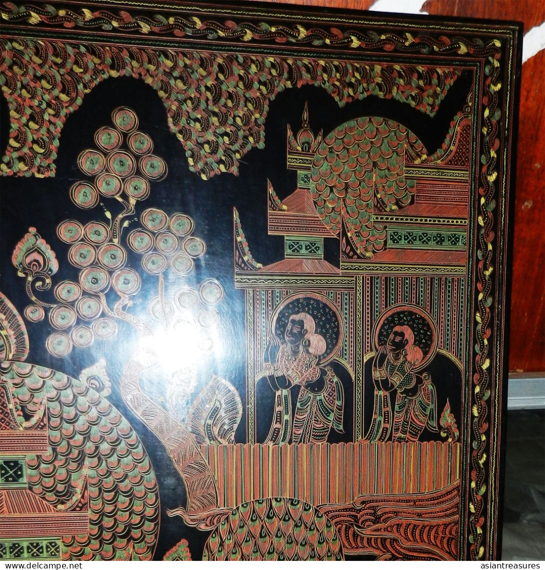 Antique Burma  Royalty Art  Museum Quality Painting Intricate Work - Arte Asiatica