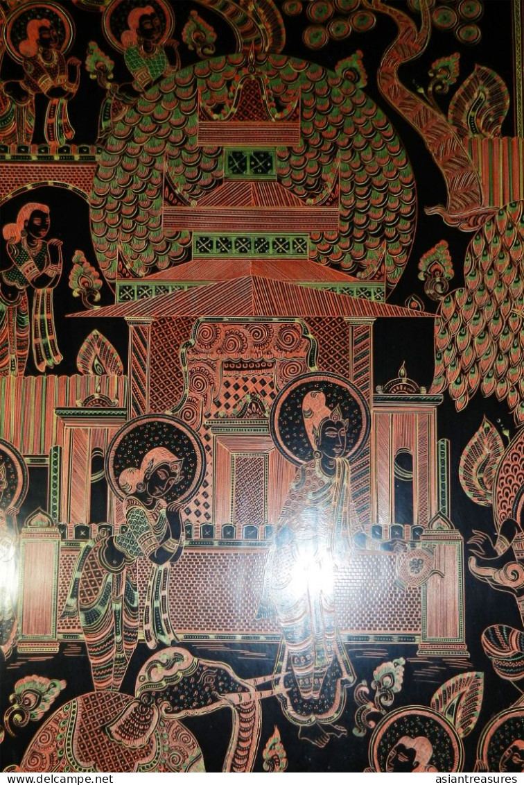 Antique Burma  Royalty art  Museum quality painting intricate work