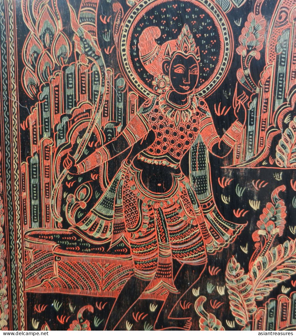Antique Burma  Royalty Art  Museum Quality Painting Intricate Work - Aziatische Kunst