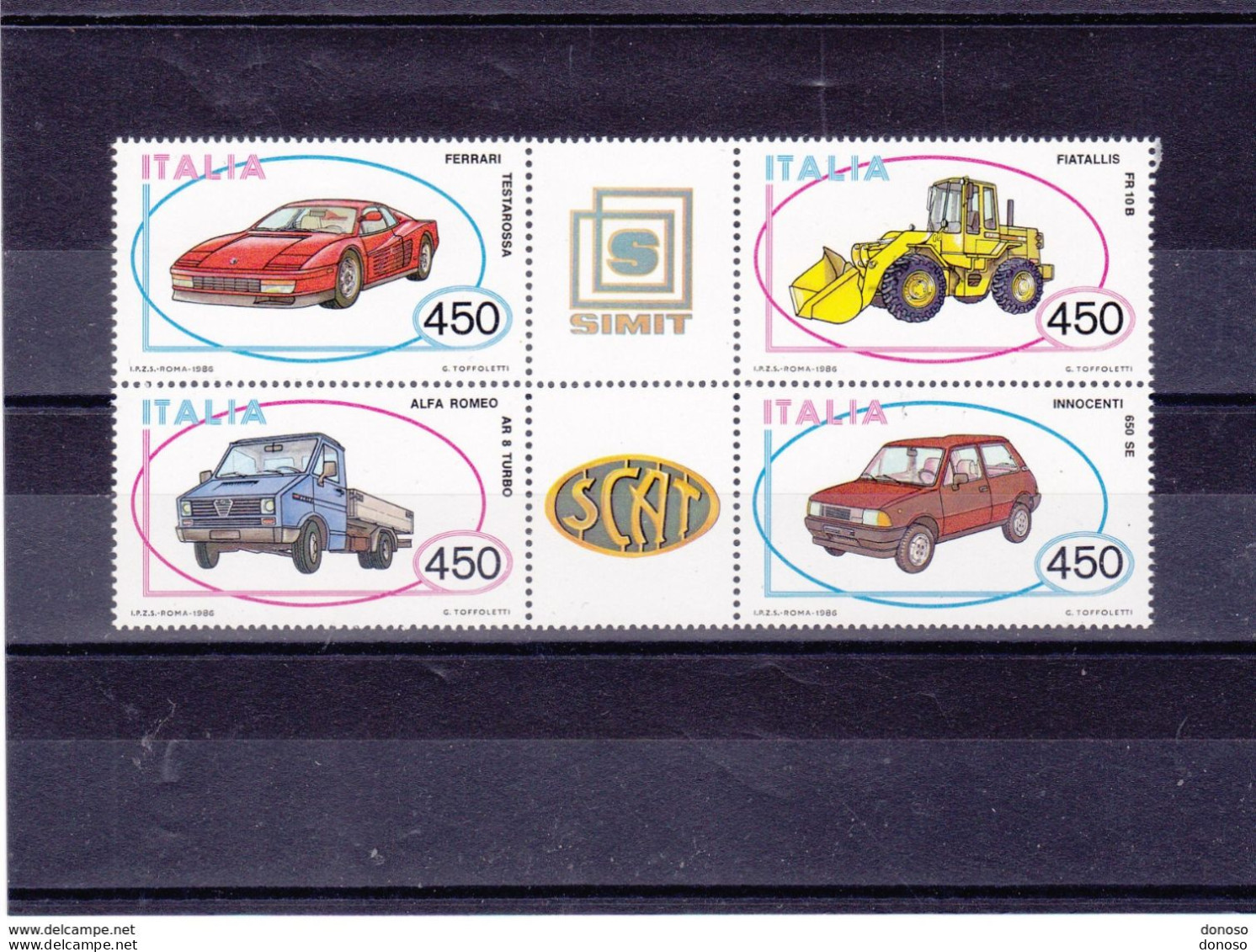ITALIE 1986 CONSTRUCTIONS AUTOMOBILES III Yvert 1712-1715, Michel 1980-1983 NEUF** MNH Cote :yv 18 Euros - 1981-90: Mint/hinged