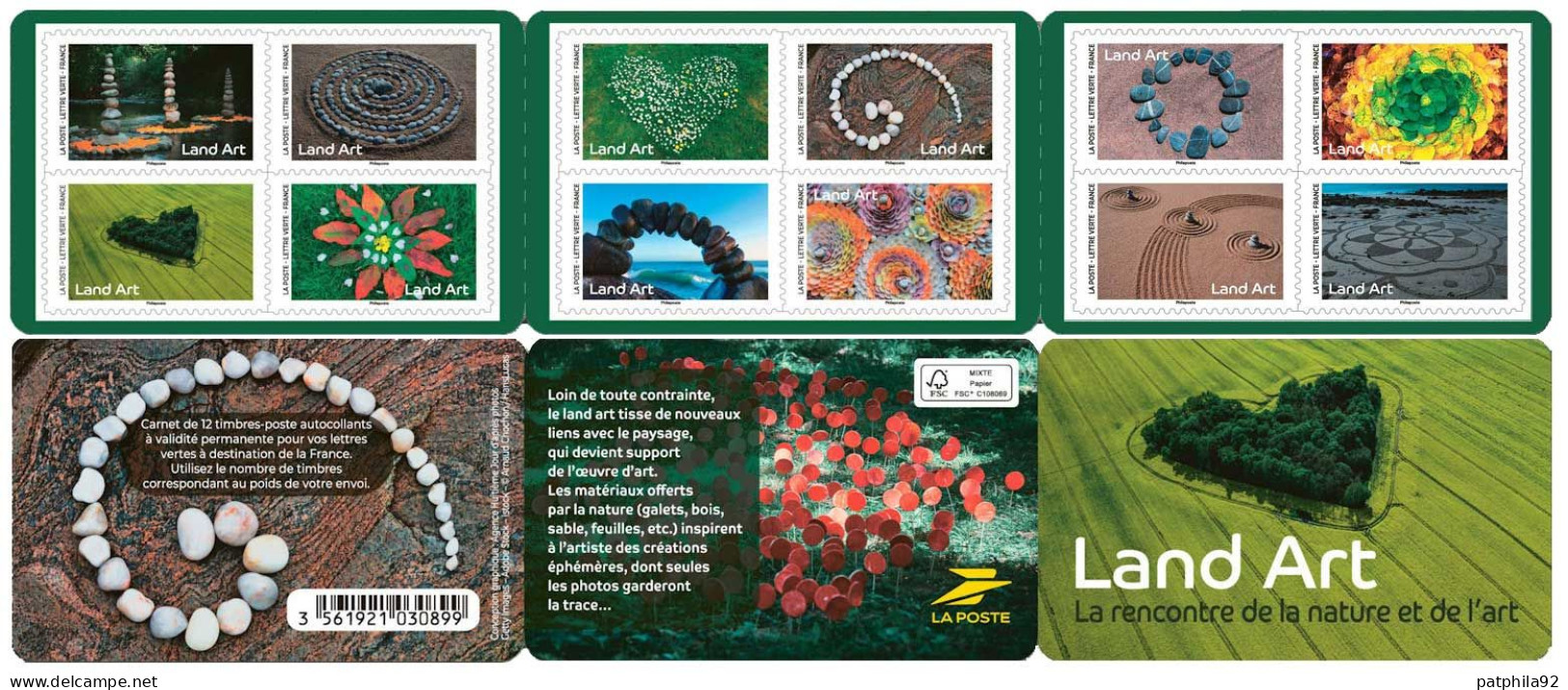 France 2024_Carnet De 12 Timbres Neuf** Non Plié LAND ART La Rencontre De La Nature Et De L'art. - Autres & Non Classés