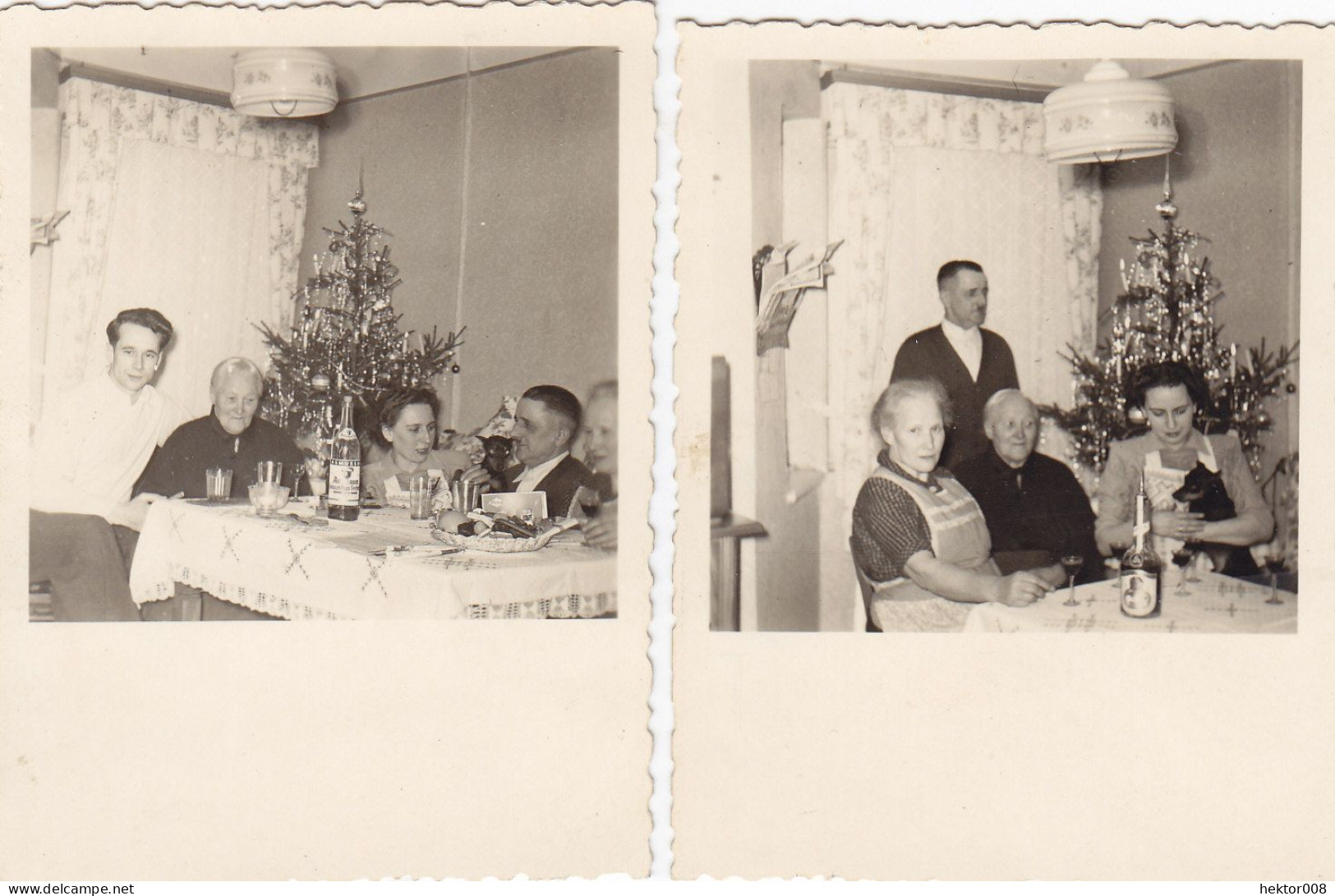 2 Alte Fotos  Vintage. Weihnachten 1953. (  B9  ) - Anonieme Personen