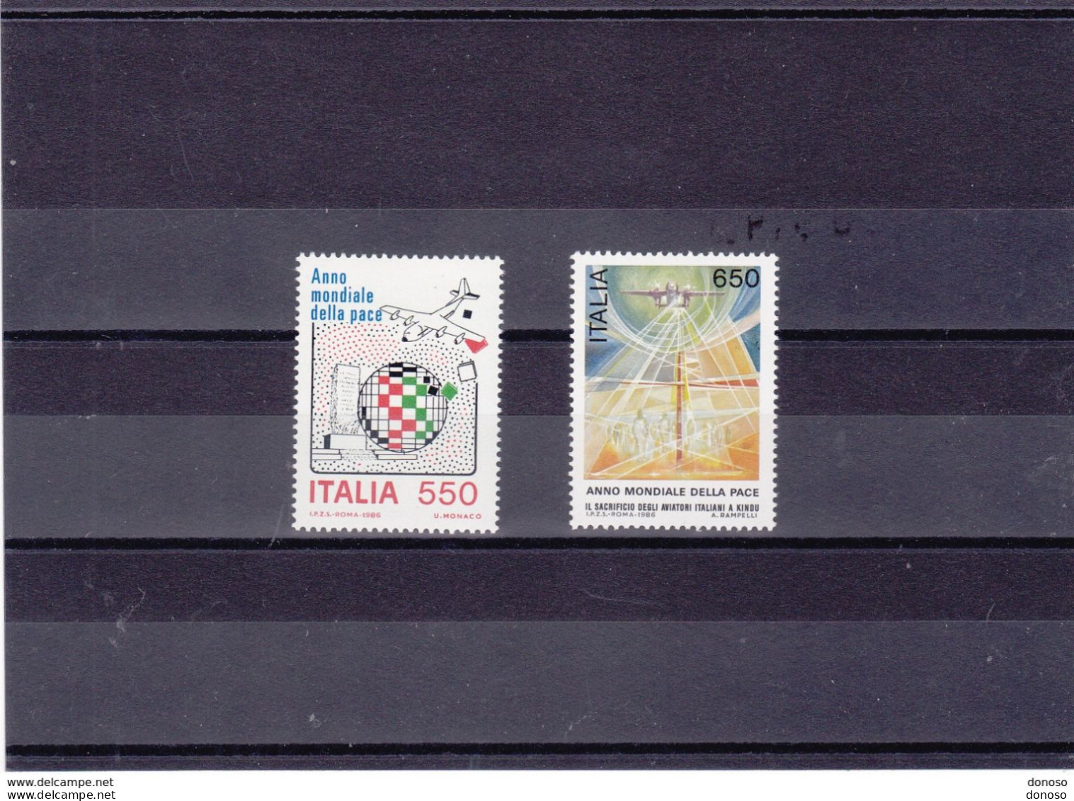 ITALIE 1986 Année Internationale De La Paix Yvert 1730-1731, Michel 1998-1999 NEUF** MNH Cote 4 Euros - 1981-90:  Nuevos