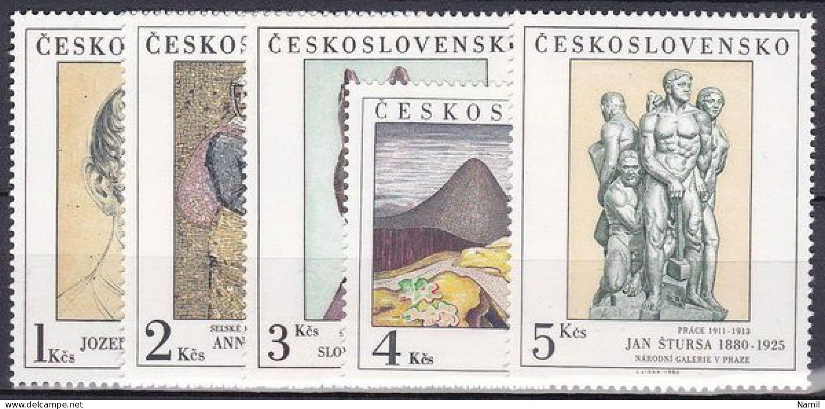 ** Tchécoslovaquie 1980 Mi 2590-4 (Yv 2415-9), (MNH)** - Unused Stamps