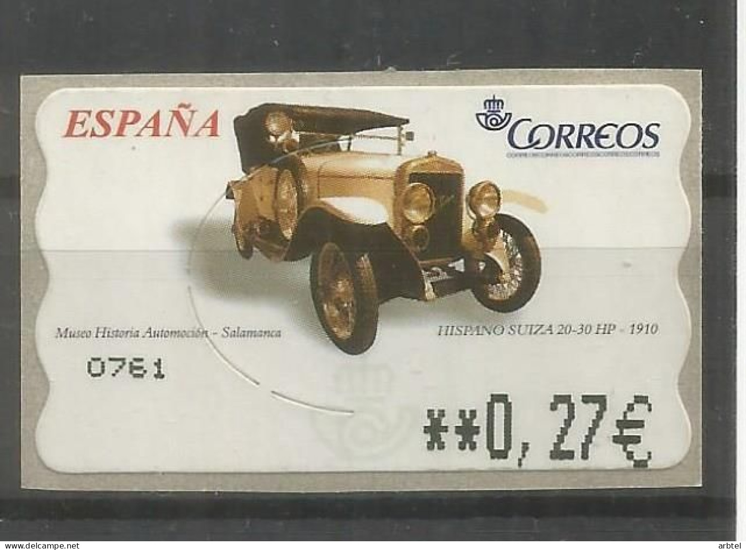 ESPAÑA ATM AUTOMOVIL CAR HISPANO SUIZA 1910 - Cars