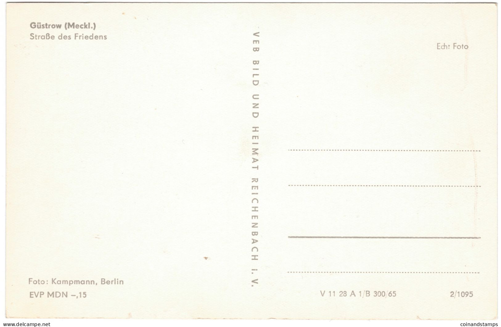 Postkarte Güstrow Post/Bowinbrunnen/Pferdemarkt, S/w, 1965, Ungelaufen, I-II - Guestrow