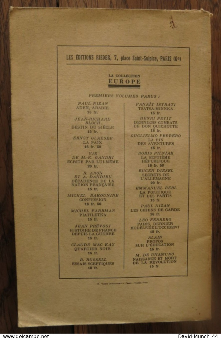 Un Débat Historique, 1914 Le Problème Des Origines De La Guerre De Jules Isaac. Rieder, éditeur, Paris. 1933 - 1901-1940