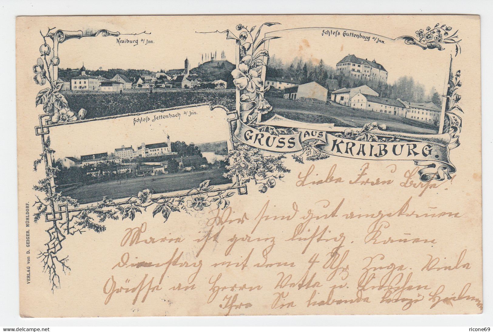 Gruss Aus Kraiburg, 1898 Gebr. Sw AK M. Schloss Jettenbach U. Guttenburg - Autres & Non Classés