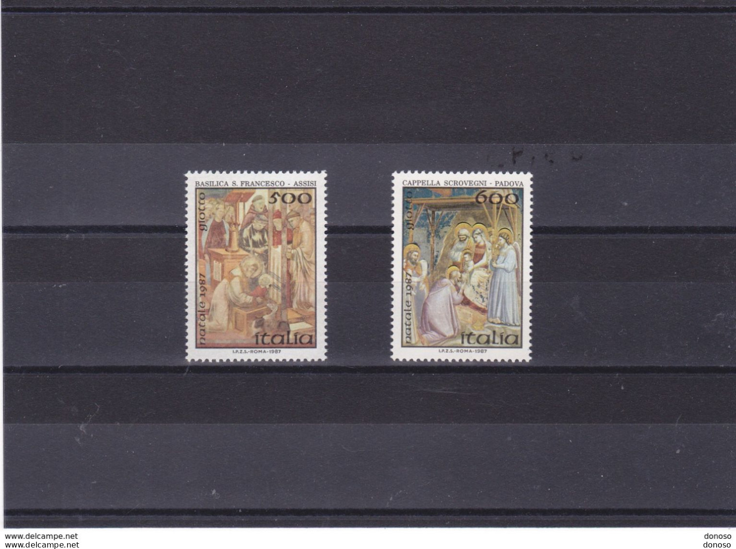 ITALIE 1987 PEINTURES DE GIOTTO, NOËL Yvert 1758-1759, Michel 2026-2027 NEUF** MNH Cote 4,50 Euros - 1981-90: Ungebraucht