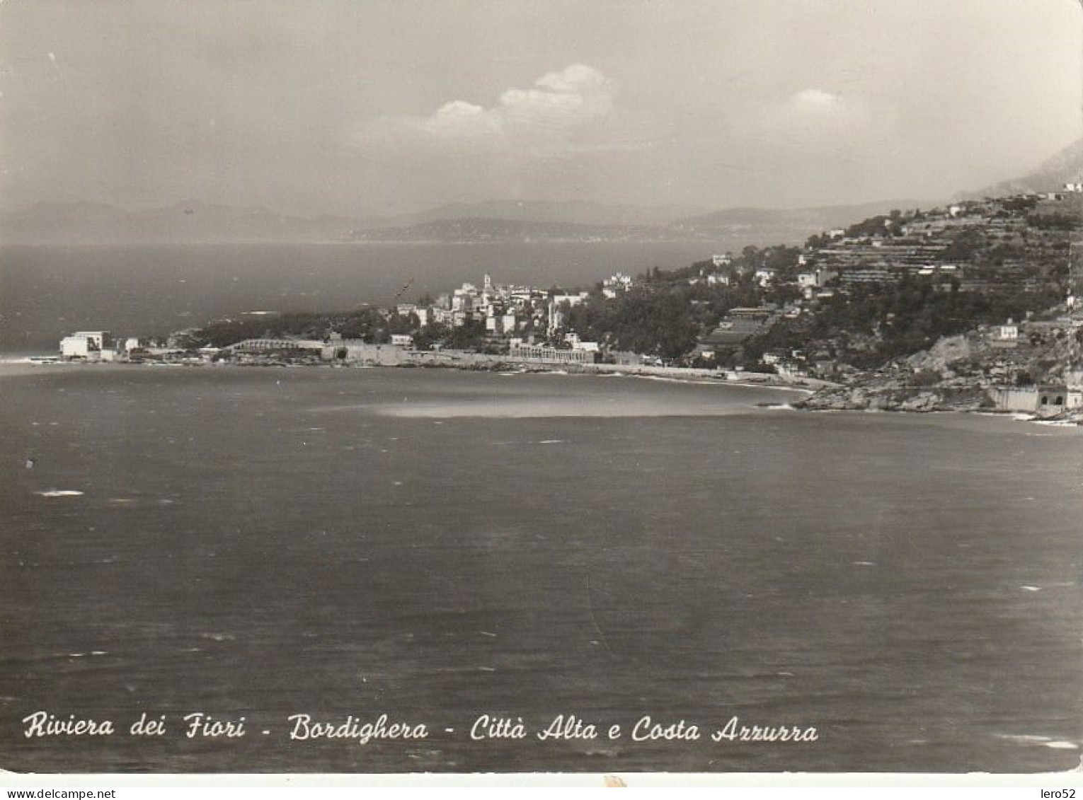 BORDIGHERA VEDUTA PANORAMICA VERSO COSTA AZZURRA CITTA' ALTA ANNO 1955 VIAGG. - Imperia