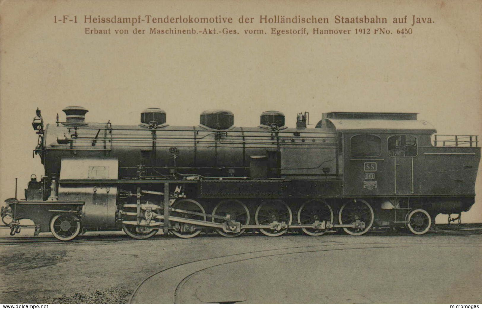 1-F-1 Heissdampf-Tenderlokomotive Der Holländischen Taatsbahn Auf Java - Erbaut Egestorff, Hannover - Trains