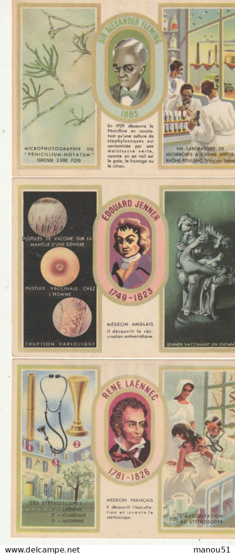 Lot De 11 Images  Les Grands Savants - Collection Aspirine Du Rhône - Altri & Non Classificati