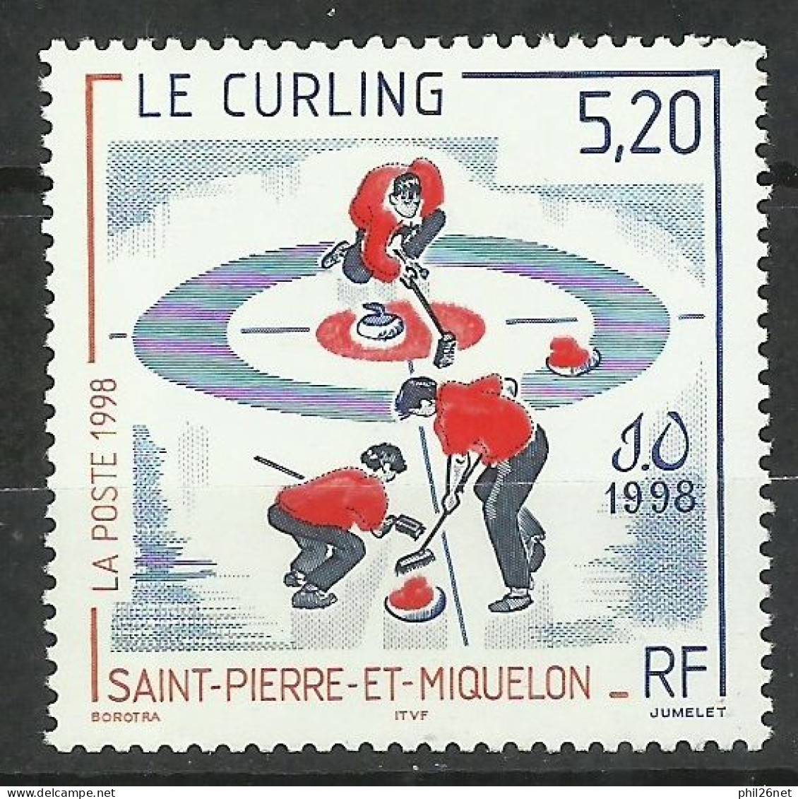 Saint Pierre Et Miquelon SPM N°  670  Jeux Olympiques De Nagano Curling   Neuf * * B/TB Voir Scans Soldé ! ! ! - Unused Stamps