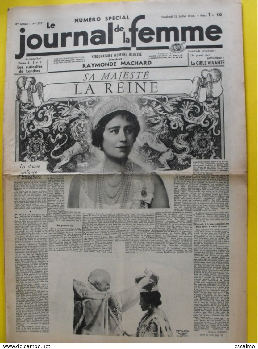 6 N° De Le Journal De La Femme De 1938. Revue Féminine. Scaphandrier Piccard Annam Laos Hollywood - 1900 - 1949