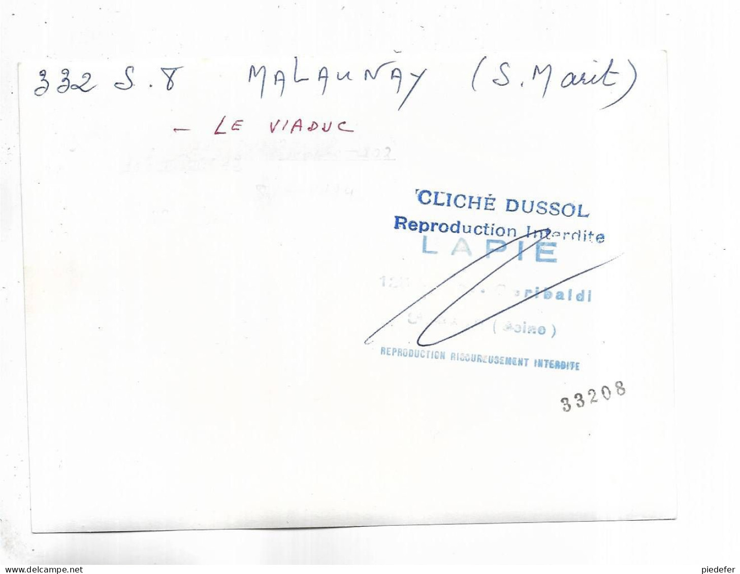 76 - RARE Photo  De MALAUNAY -  ( S.-M. ) " Le Viaduc "  Cliché Dussol Pour L' édition Par  Lapie - Autres & Non Classés