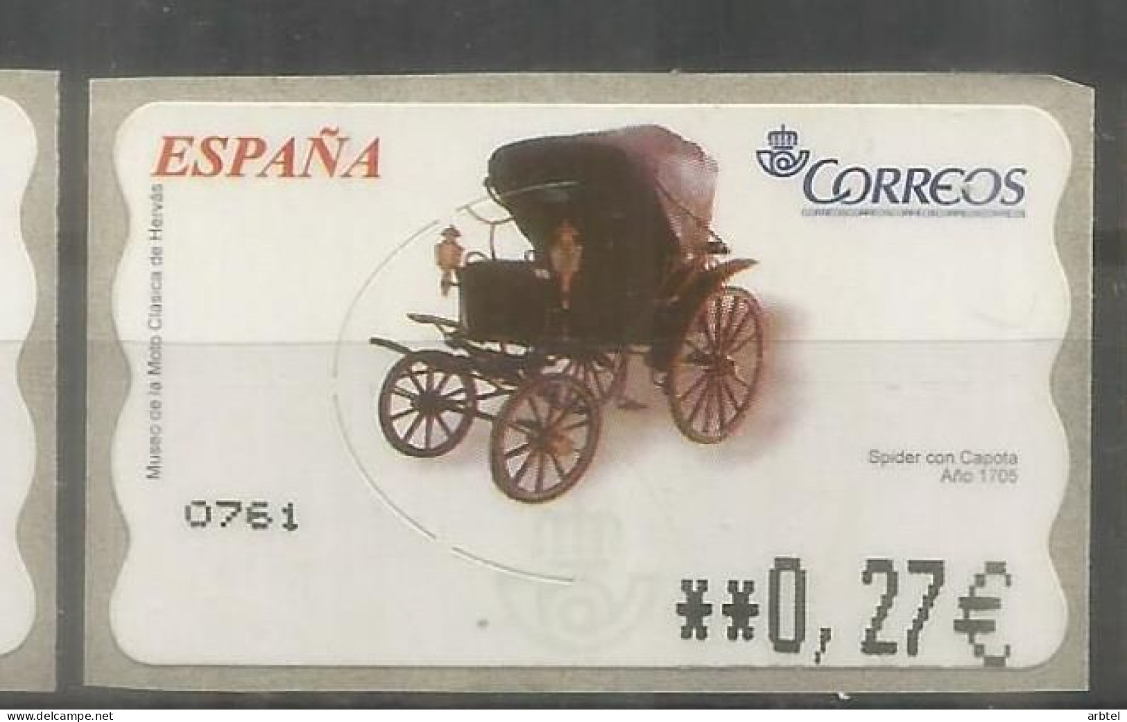 ESPAÑA ATM CARRUAGE SPIDER 1705 - Diligenze