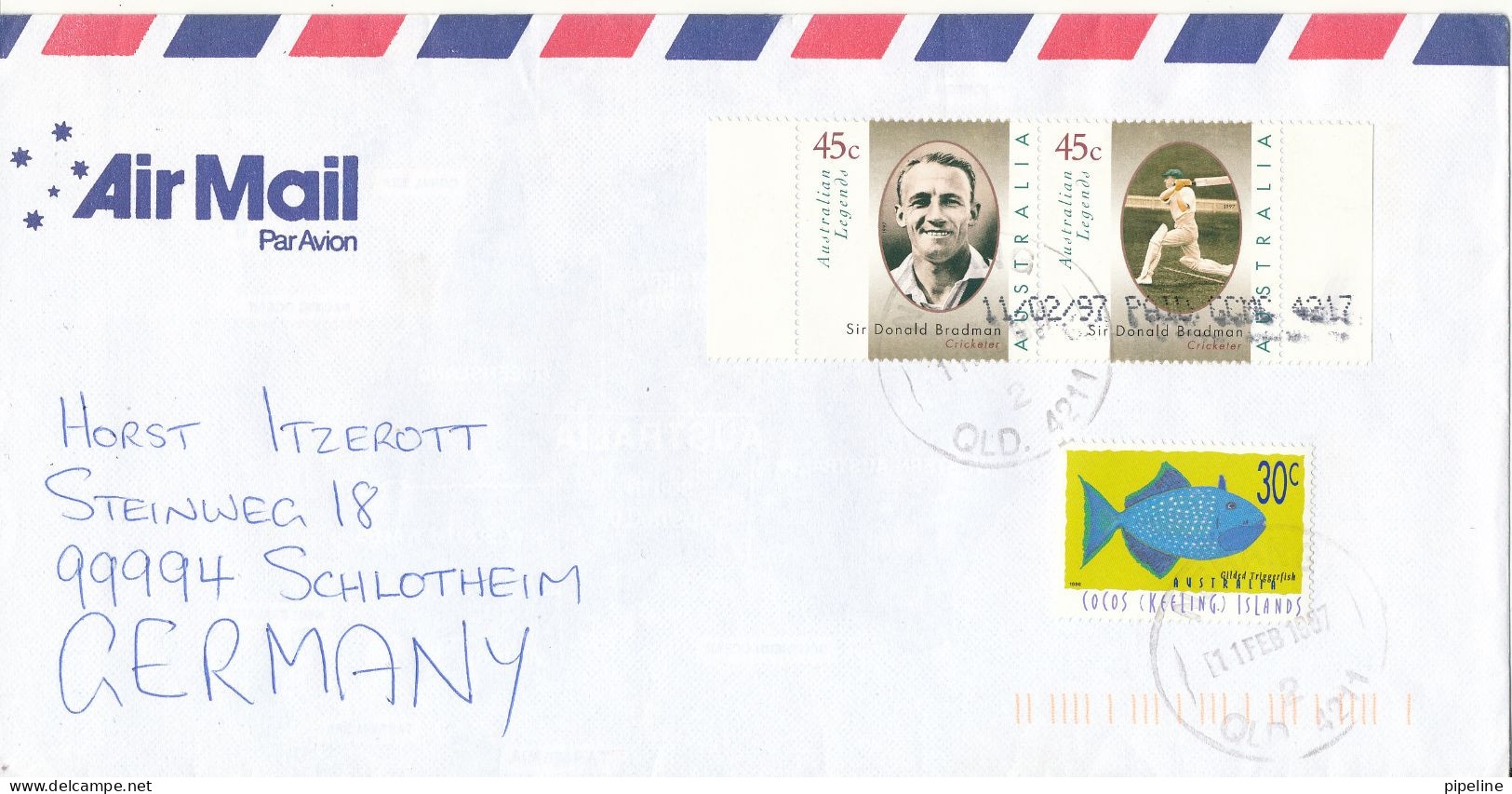 Australia - Cocos Keeling Islands Air Mail Cover Sent To Germany 11-2-1997 Topic Stamps - Lettres & Documents