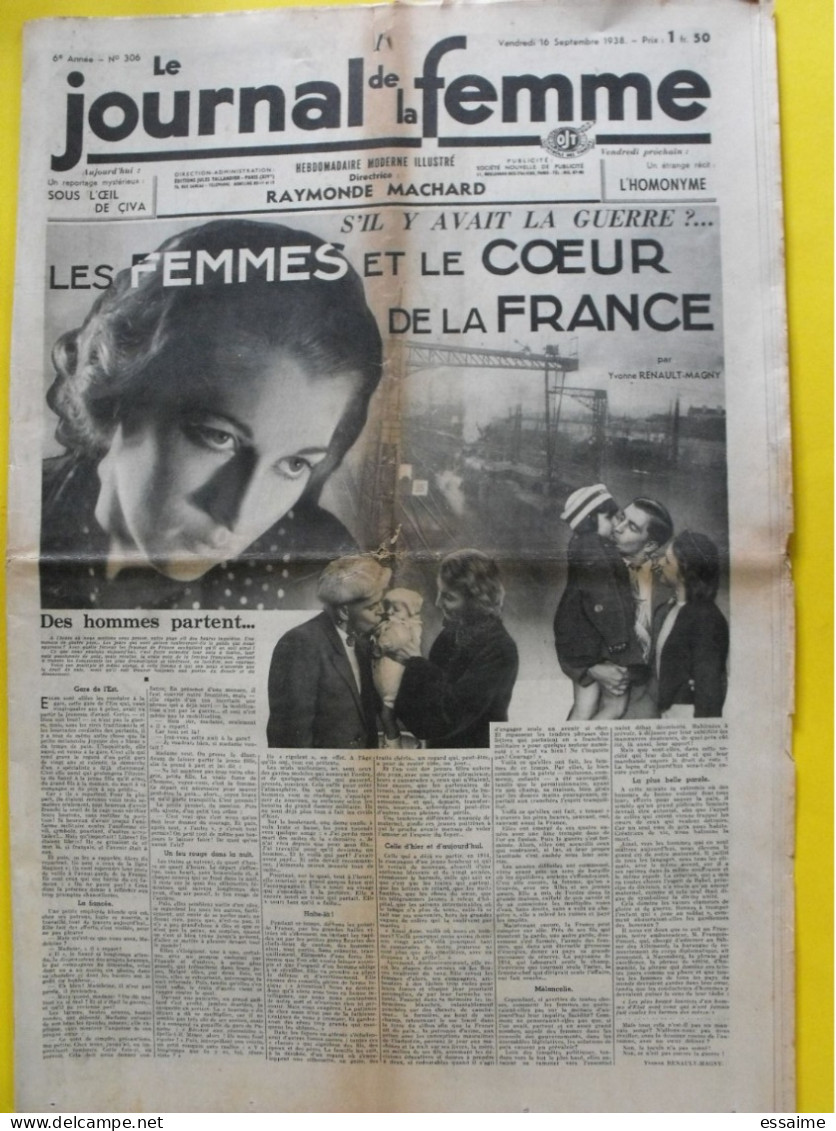 6 n° de Le journal de la femme de 1938. revue féminine. Allemagne allemande guerre