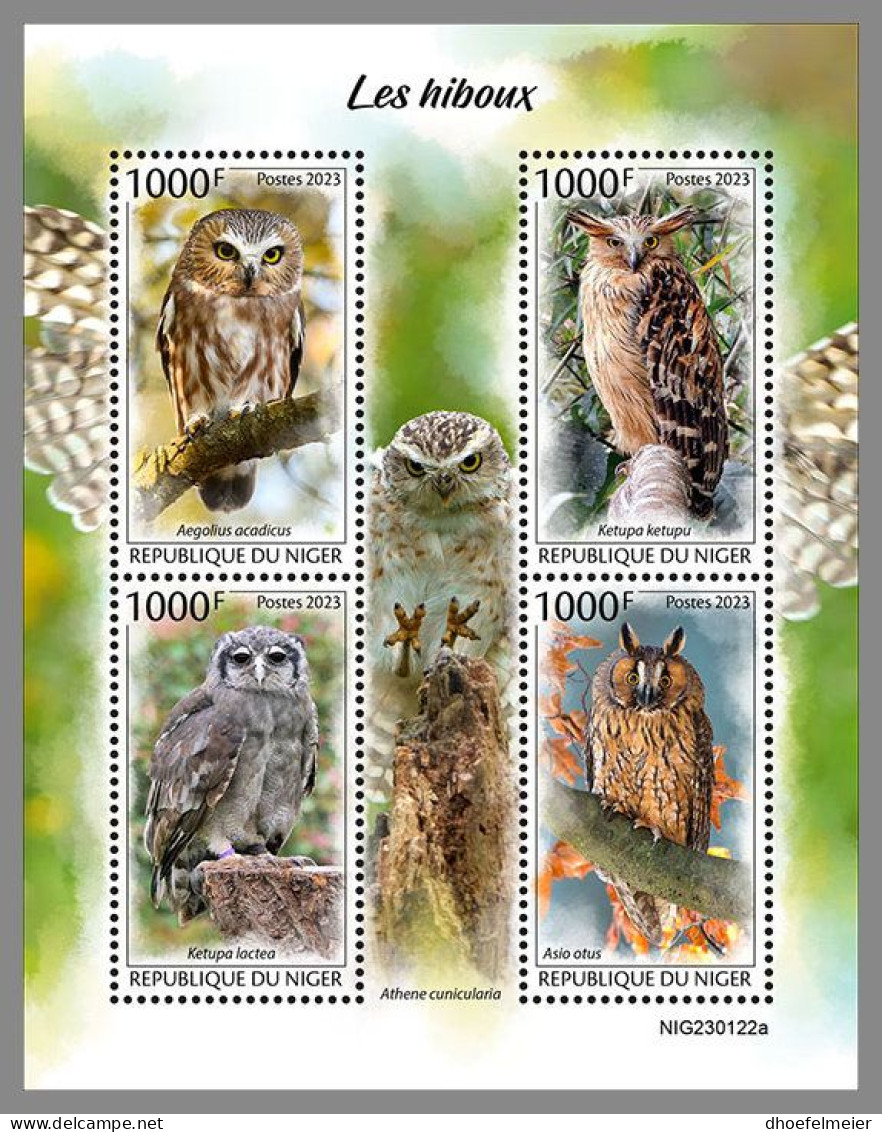 NIGER 2023 MNH Owls Eulen M/S – OFFICIAL ISSUE – DHQ2413 - Búhos, Lechuza