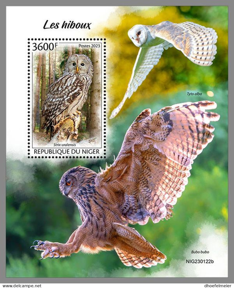 NIGER 2023 MNH Owls Eulen S/S – OFFICIAL ISSUE – DHQ2413 - Gufi E Civette