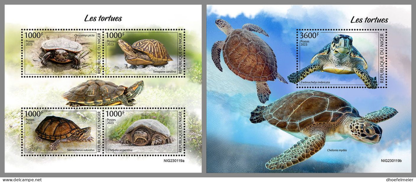 NIGER 2023 MNH Turtles Schildkröten M/S+S/S – OFFICIAL ISSUE – DHQ2413 - Tortues