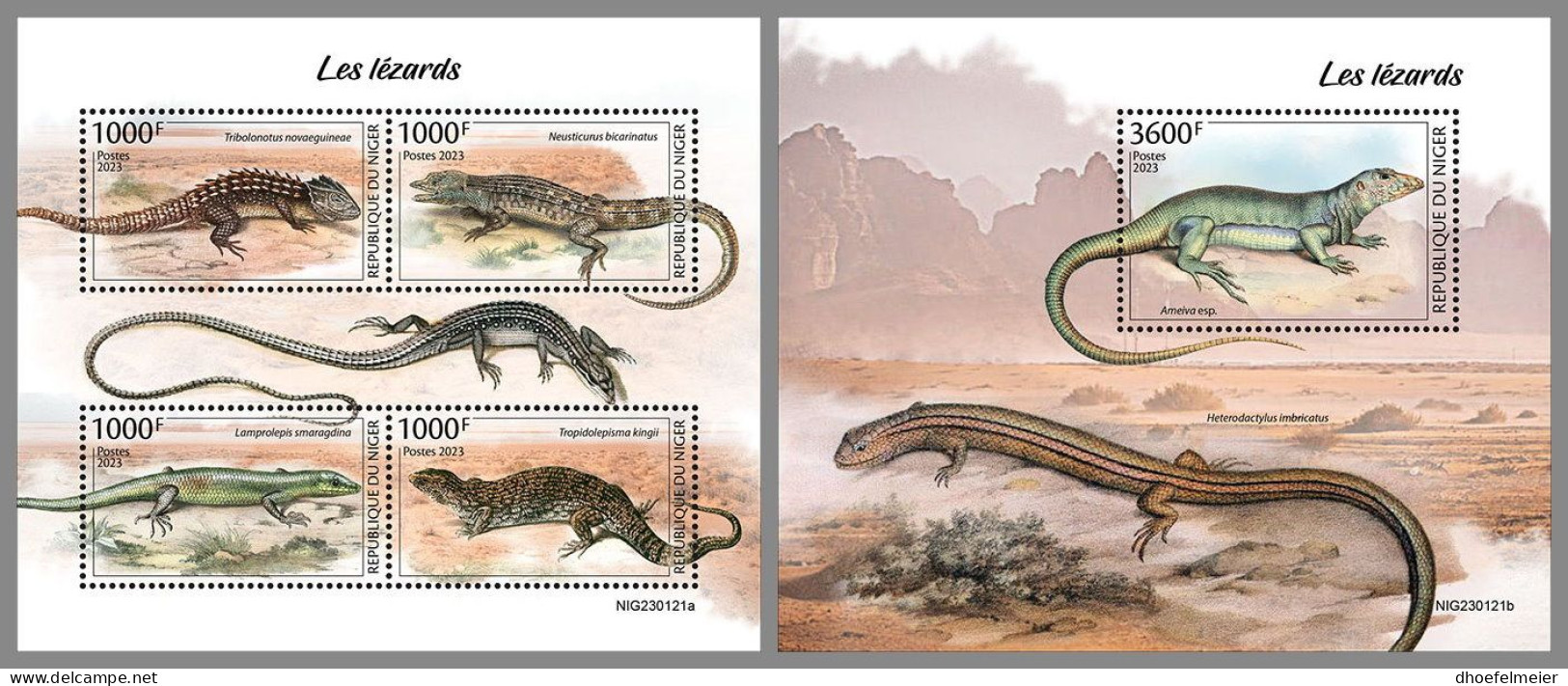 NIGER 2023 MNH Lizards Eidechsen M/S+S/S – OFFICIAL ISSUE – DHQ2413 - Other & Unclassified