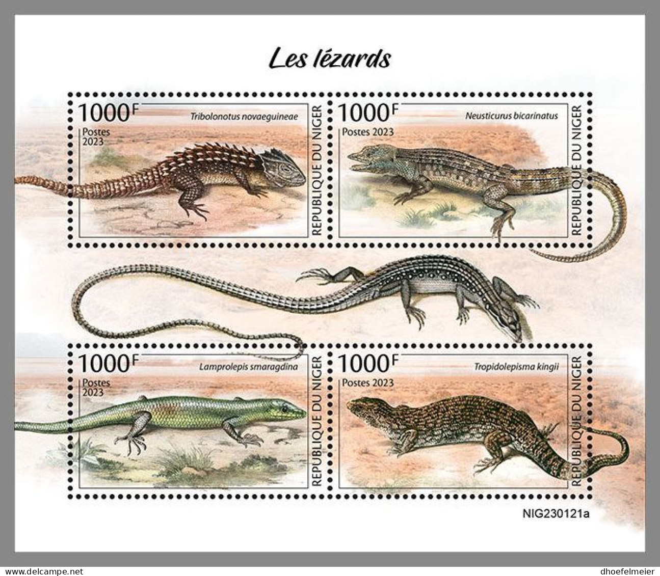 NIGER 2023 MNH Lizards Eidechsen M/S – OFFICIAL ISSUE – DHQ2413 - Other & Unclassified