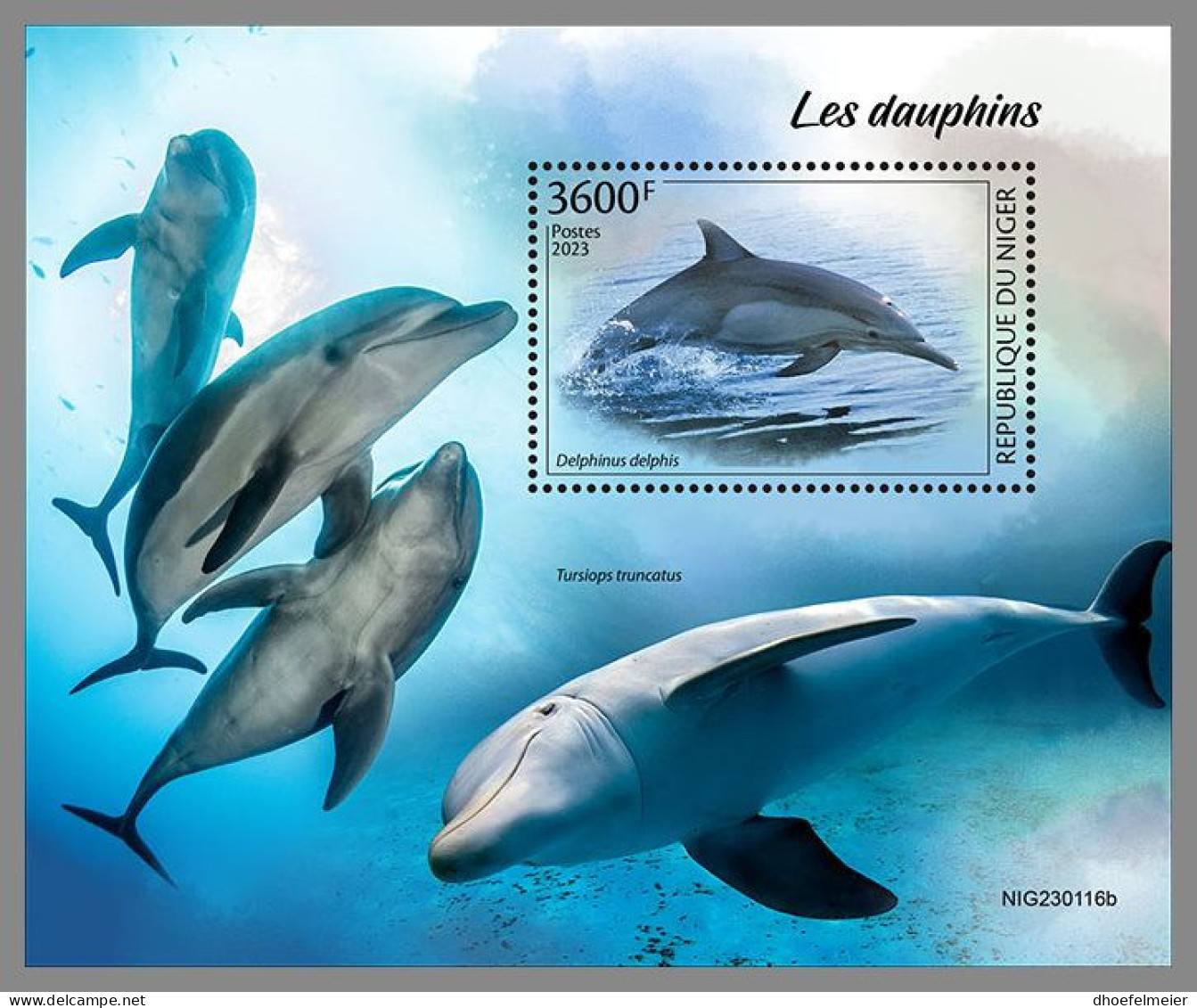 NIGER 2023 MNH Dolphins Delphine S/S – OFFICIAL ISSUE – DHQ2413 - Delfines