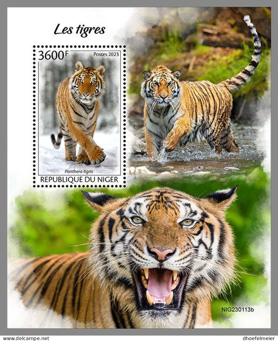 NIGER 2023 MNH Tigers Tiger S/S – OFFICIAL ISSUE – DHQ2413 - Big Cats (cats Of Prey)