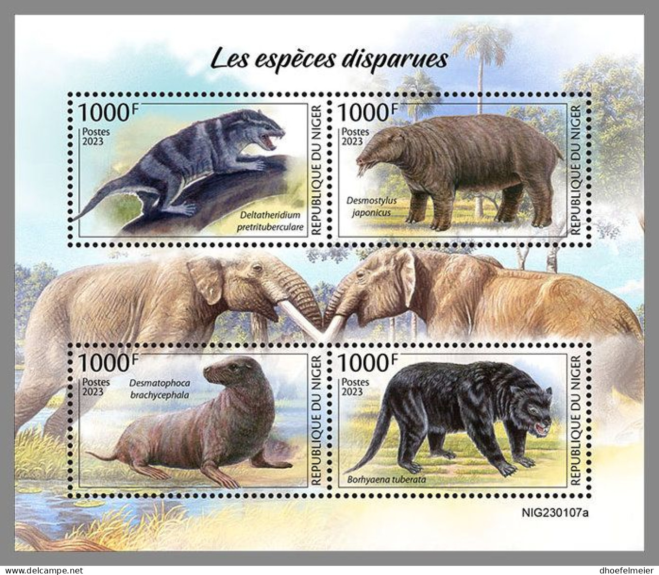 NIGER 2023 MNH Extinct Species Ausgestorbene Tiere M/S – OFFICIAL ISSUE – DHQ2413 - Prehistorics