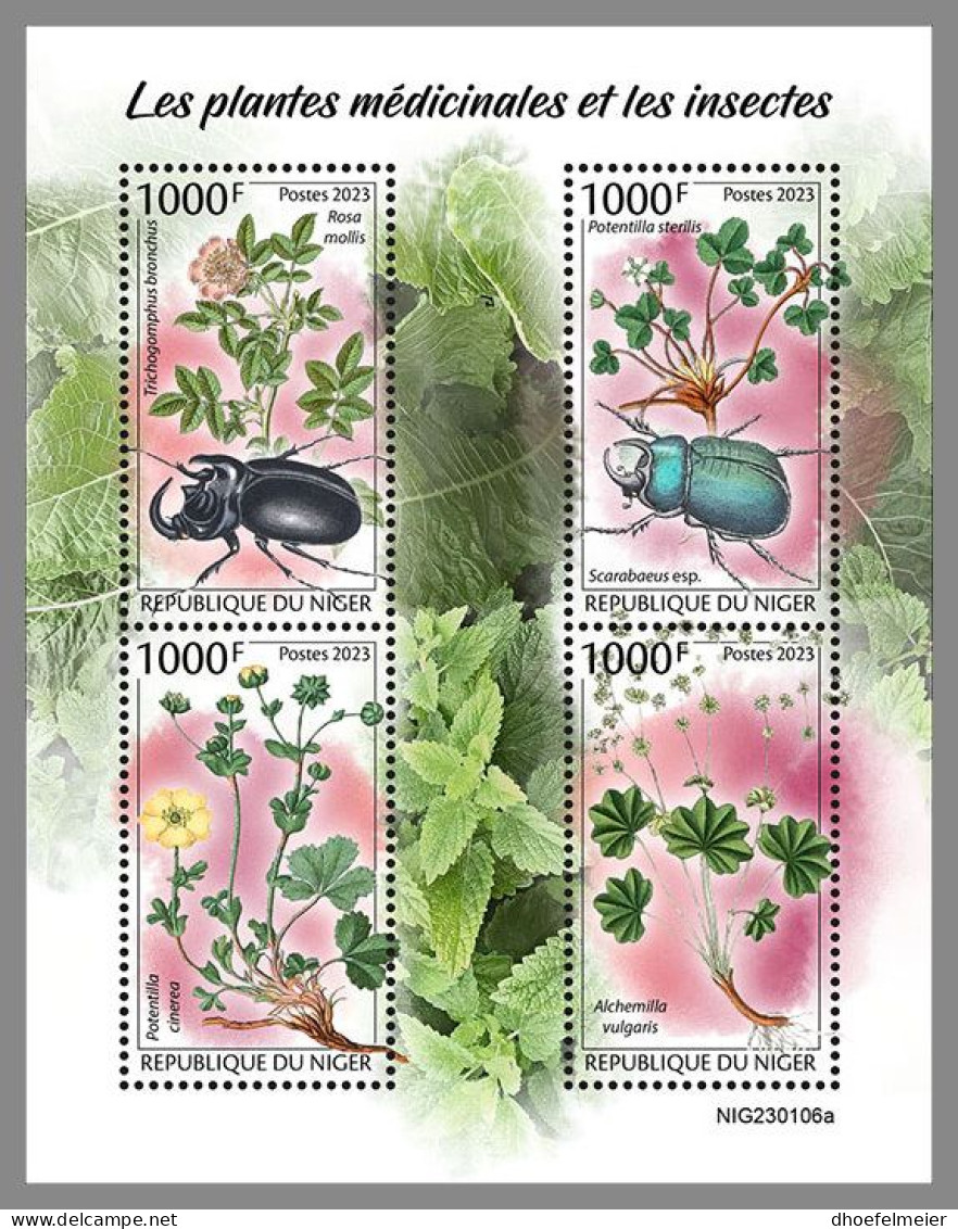 NIGER 2023 MNH Medical Plants Insects Heilpflanzen M/S – OFFICIAL ISSUE – DHQ2413 - Geneeskrachtige Planten