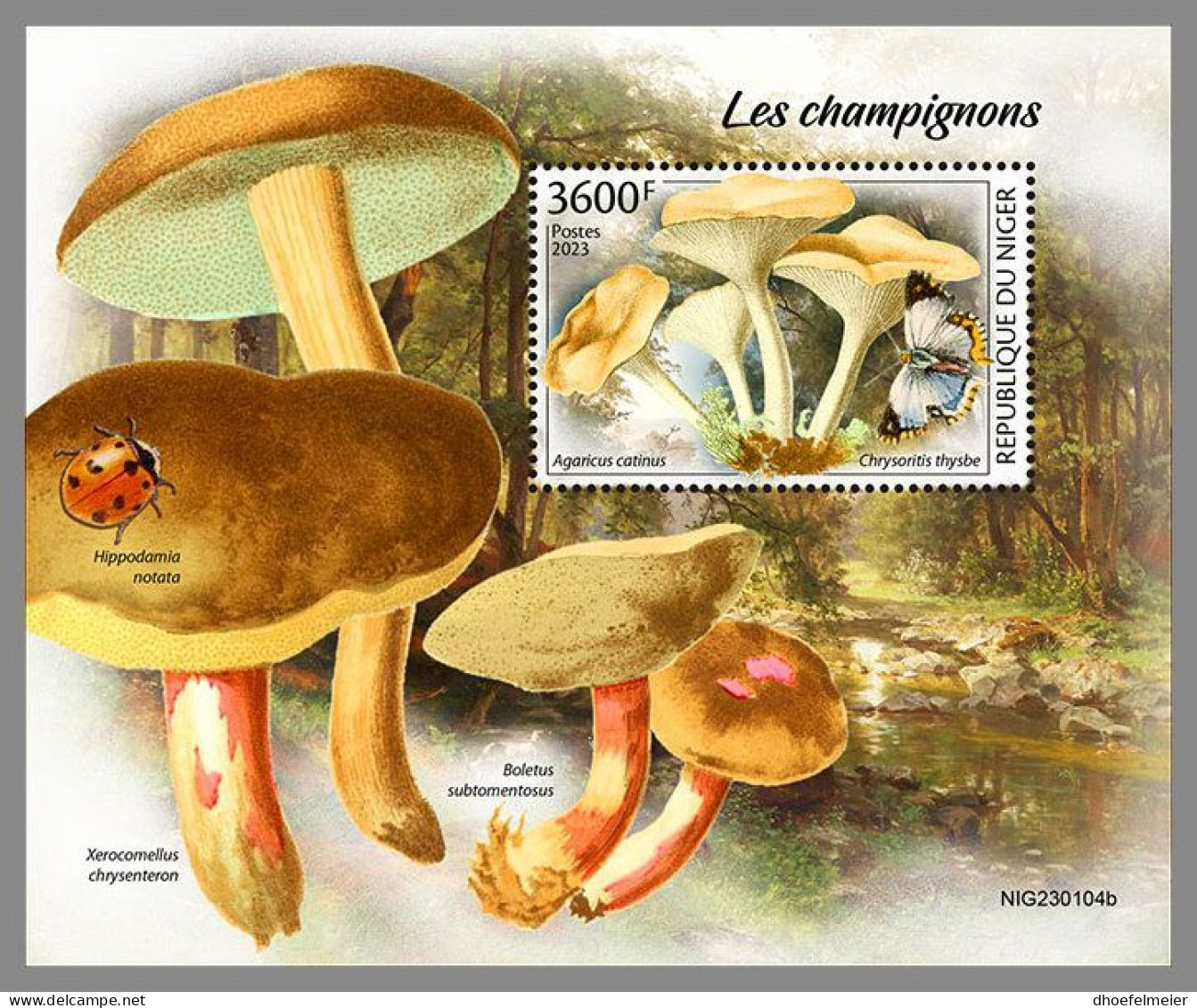 NIGER 2023 MNH Mushrooms Pilze S/S – OFFICIAL ISSUE – DHQ2413 - Mushrooms