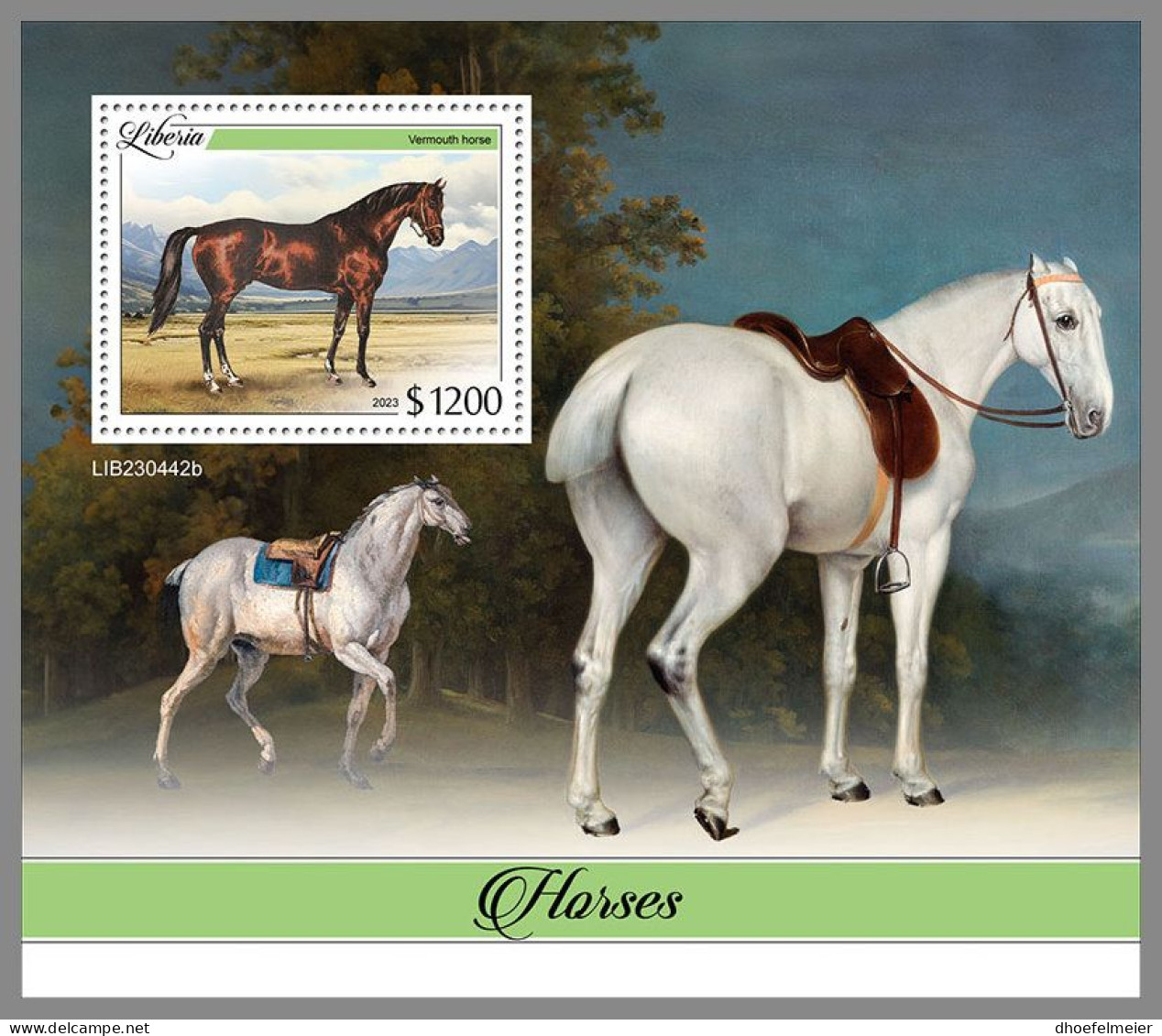 LIBERIA 2023 MNH Horses Pferde S/S – OFFICIAL ISSUE – DHQ2413 - Sonstige & Ohne Zuordnung