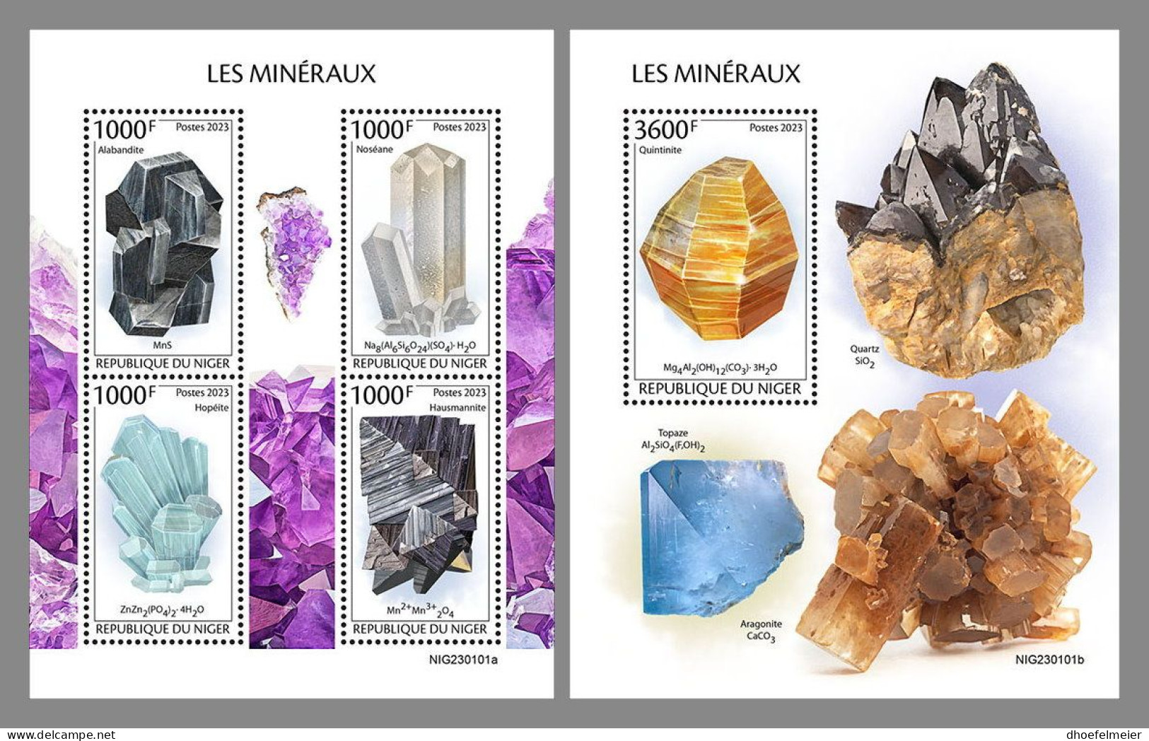 NIGER 2023 MNH Minerals Mineralien M/S+S/S – OFFICIAL ISSUE – DHQ2413 - Minerals