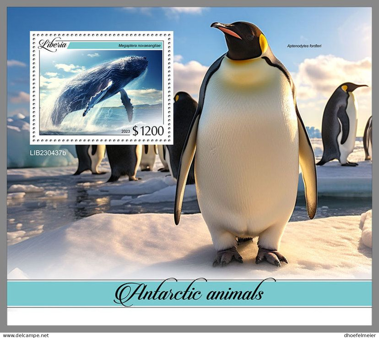 LIBERIA 2023 MNH Antarctic Animals Antarktische Tiere S/S – OFFICIAL ISSUE – DHQ2413 - Antarktischen Tierwelt