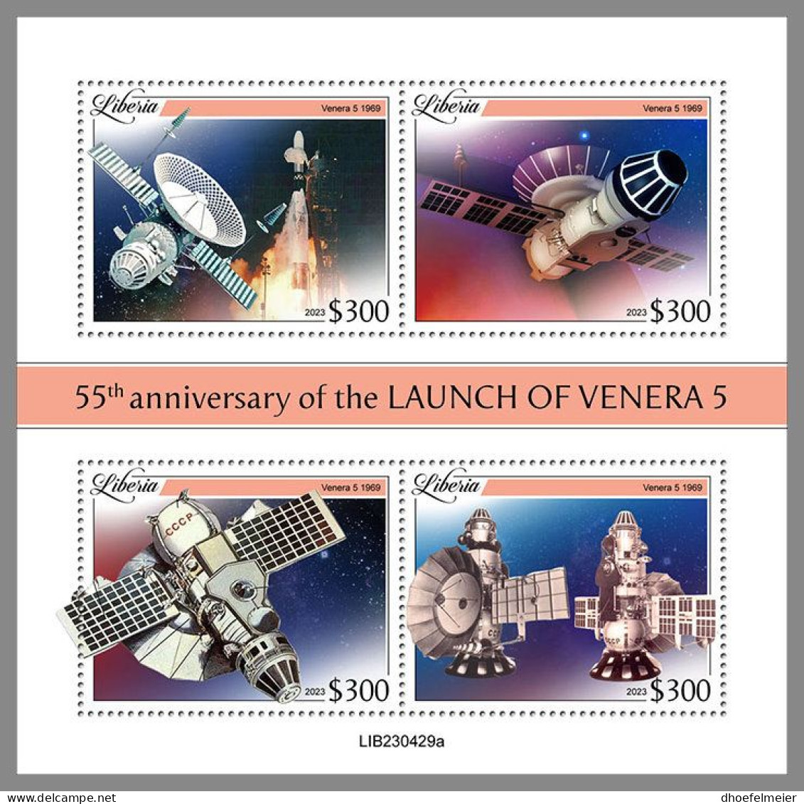 LIBERIA 2023 MNH Venera 5 Space Raumfahrt M/S – OFFICIAL ISSUE – DHQ2413 - Afrique