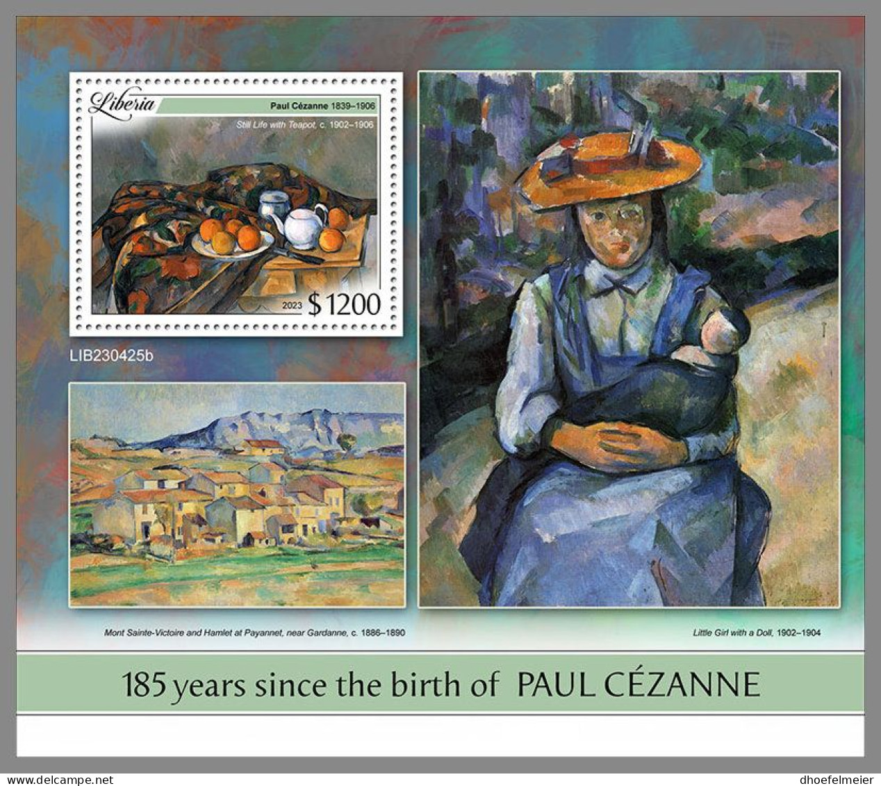 LIBERIA 2023 MNH Paul Cezanne Paintings Gemälde S/S – OFFICIAL ISSUE – DHQ2413 - Autres & Non Classés