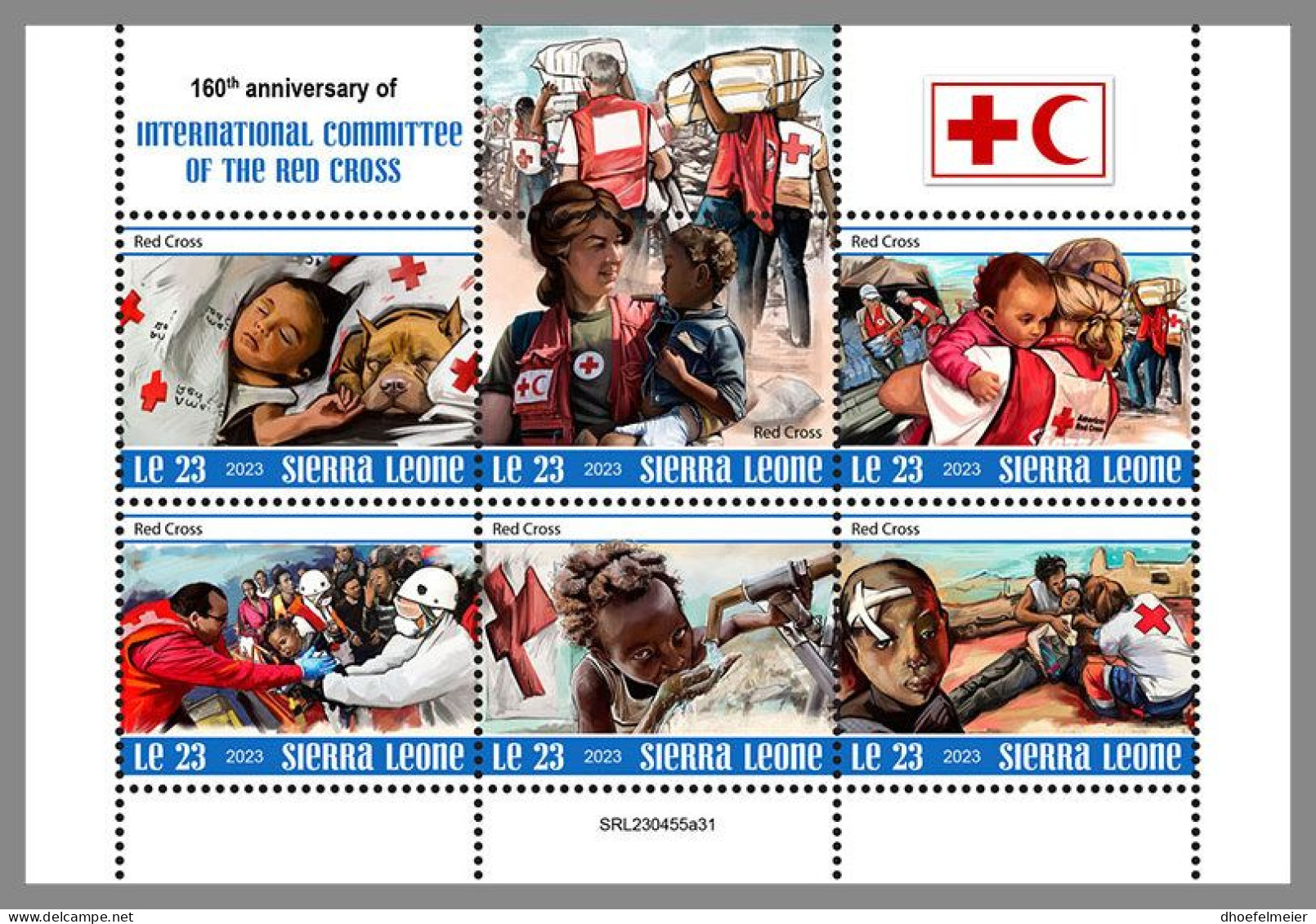 SIERRA LEONE 2023 MNH 160 Years Red Cross Rotes Kreuz M/S – OFFICIAL ISSUE – DHQ2413 - Croix-Rouge