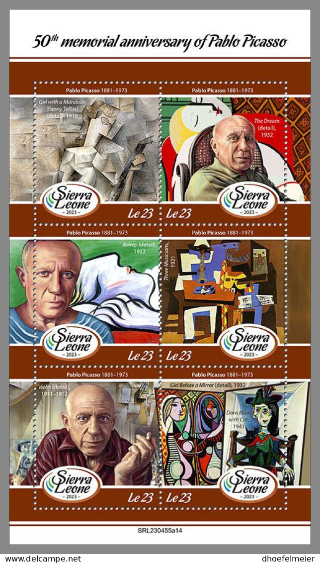 SIERRA LEONE 2023 MNH Pablo Picasso Paintings Gemälde M/S – OFFICIAL ISSUE – DHQ2413 - Picasso