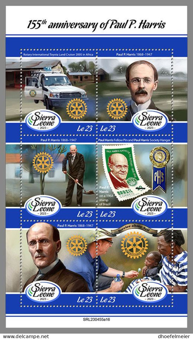 SIERRA LEONE 2023 MNH Paul P. Harris Rotary Club M/S – OFFICIAL ISSUE – DHQ2413 - Rotary Club