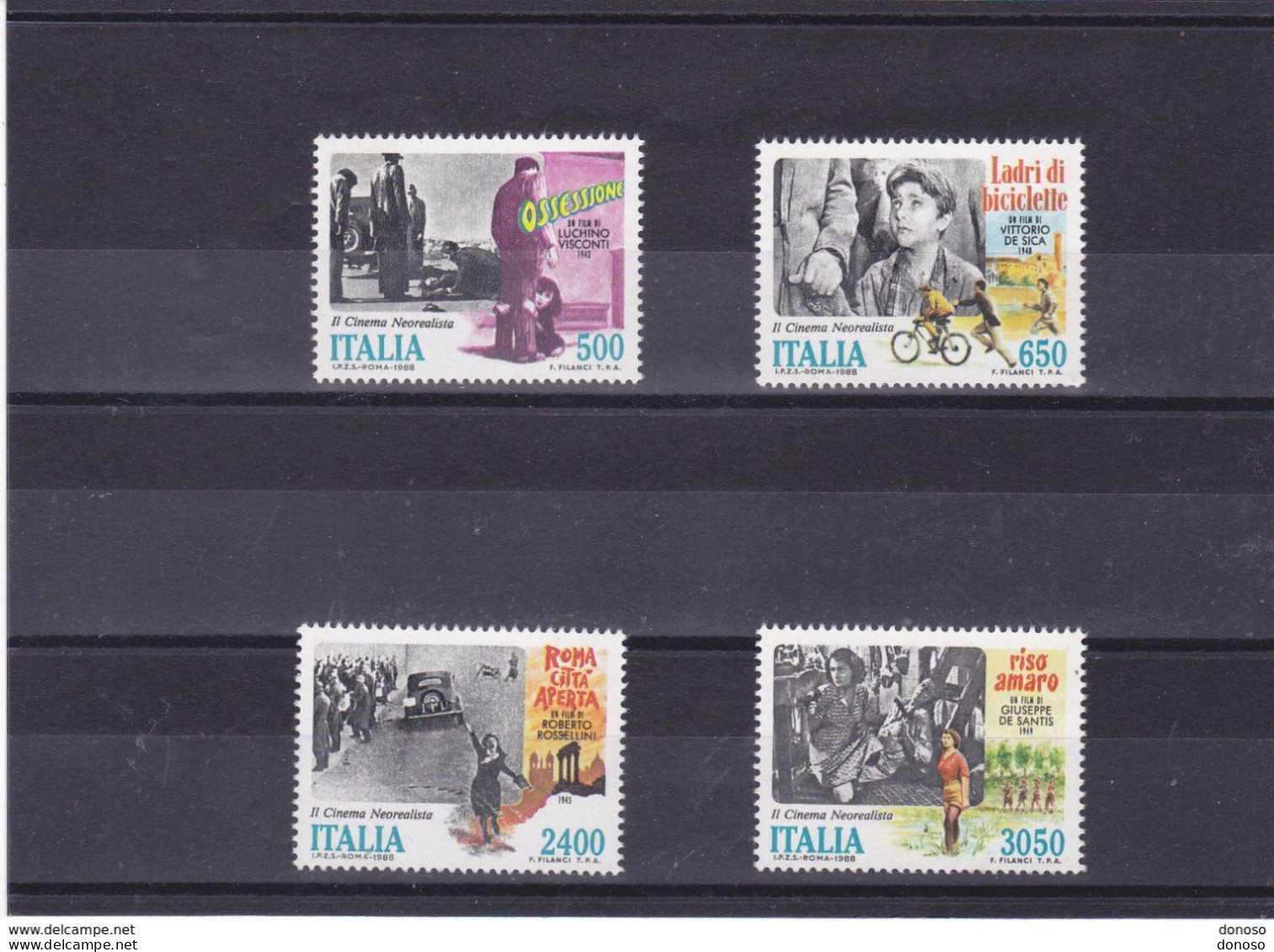 ITALIE 1988 CINEMA ITALIEN Yvert 1791-1794, Michel 2059-2062 NEUF** MNH Cote Yv: 20 Euros - 1981-90: Ungebraucht